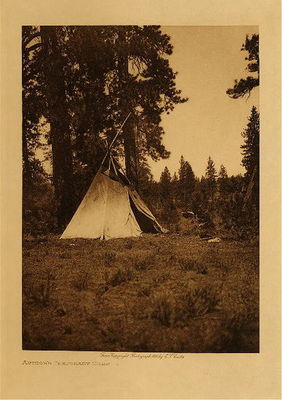 Edward S. Curtis -   Author's Temporary Camp - Vintage Photogravure - Volume, 12.5 x 9.5 inches