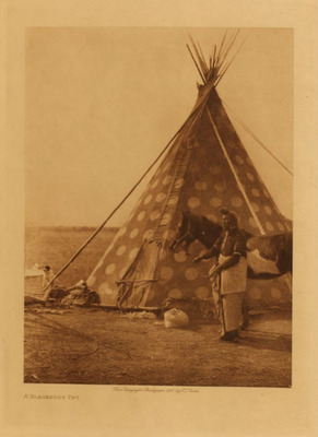 Edward S. Curtis - A Blackfoot Tipi - Vintage Photogravure - Volume, 12.5 x 9.5 inches