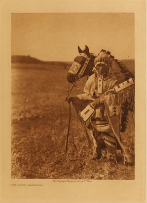 Edward S. Curtis -   The Chief - Assiniboin - Vintage Photogravure - Volume, 12.5 x 9.5 inches