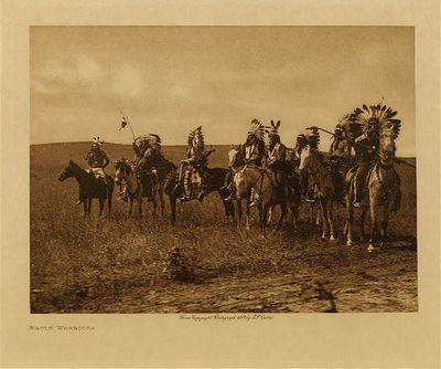Edward S. Curtis -   Brule Warriors - Vintage Photogravure - Volume, 9.5 x 12.5 inches