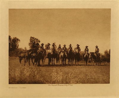 Edward S. Curtis -   Apsaroke Youths - Vintage Photogravure - Volume, 9.5 x 12.5 inches