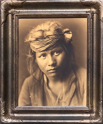 Edward S. Curtis -     Son of the Desert - Navaho - Vintage Goldtone - 14 x 11 inches - Original Vintage Frame