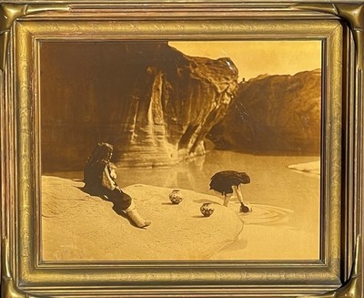  Title: At the Old Well of Acoma , Medium: Vintage Goldtone