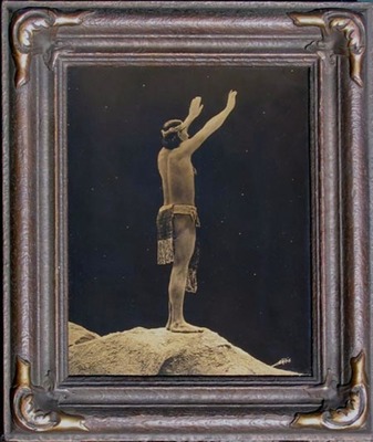  Title: Prayer to the Stars , Size: 10 x 8 inches , Medium: Orotone on glass (goldtone) , Signed: L/L