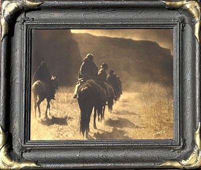  Title:      Vanishing Race - Navajo , Date: 1904 , Size: 11 x 14 inches , Medium: Vintage Goldtone , Signed: L/R