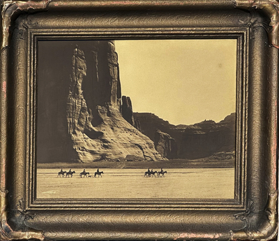 Edward S. Curtis -    Canon de Chelly - Navajo - Vintage Goldtone - 11 x 14 inches