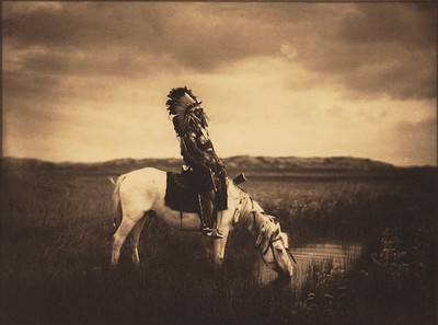 Edward S. Curtis - An Oasis in the Badlands - Vintage Gelatin Silver Border Print Photograph - Image: 6 x 8 inches