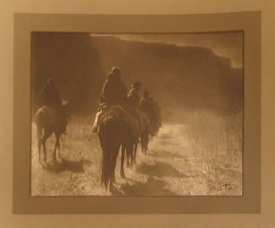  Title: Vanishing Race - Navaho , Date: 1904 , Size: Image: 6 x 8 inches , Medium: Vintage Silver Border Print Photograph , Signed: L/L