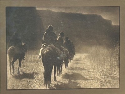 Edward S. Curtis - Vanishing Race – Navaho - Vintage Silver Gelatin Border Print Photograph - 5 1/2 x 7 1/2 inches