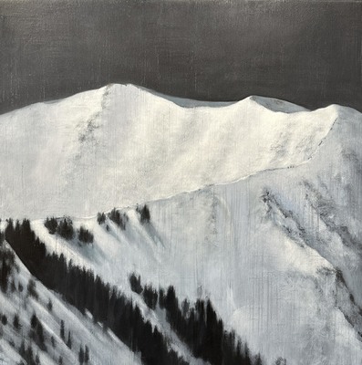 Jared Hankins - Highland Bowl (Aspen) - Oil on Board - 18 x 18 inches