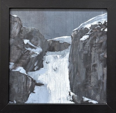 Jared Hankins - Corbet’s Couloir Study (Jackson Hole) - Oil on Board - 8 x 8 inches