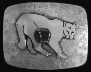  Title: Belt Buckle: Cougar , Size: 1-1/2 inches , Medium: Sterling Silver