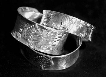  Title: Bracelet: HM CC (Center on photo) , Size: 7 x 1 1/8 W inches , Medium: Sterling Silver , Signed: Signed , Edition: Unique