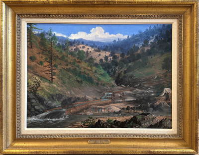  Title: Western Mining Development , Date: 1870 , Size: 18 x 24 1/2 inches , Medium: Oil on Canvas