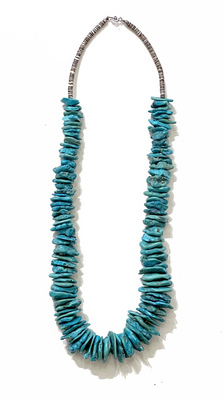  Title: Necklace: Large Turquoise Nugget , Size: 14 inches , Medium: Turquoise