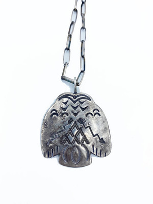  Title: Necklace: Silver Thunderbird , Size: 2 x 1 3/4 inches , Medium: Sterling Silver