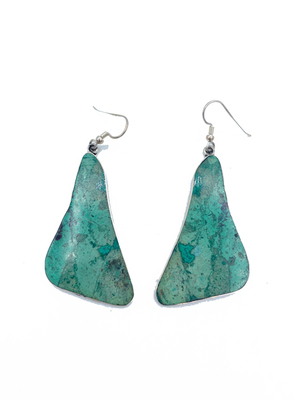  Title: Earrings: Silver-backed Chryscolla , Medium: Sterling Silver