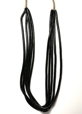 Old Pawn Jewelry - *10% OFF OPPORTUNITY* 5 Strand Jet Heishe Necklace with Squaw Wrap