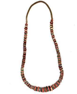 Old Pawn Jewelry - *10% OFF OPPORTUNITY* Natural Hubie Turquoise and Yemenese Coral Graduated Bead Necklace with Squaw 