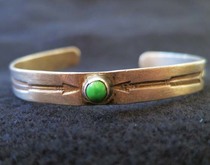 Old Pawn Jewelry - Bracelet: Childs One Stone With Arrow Stamping - Sterling Silver