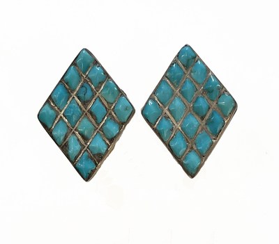  Title: Cuff Links: Vintage Turquoise Inlay , Medium: Sterling Silver , Edition: Vintage