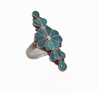  Title: Ring: Zuni Turquoise Dishta , Size: 7 1/2 , Medium: Sterling Silver