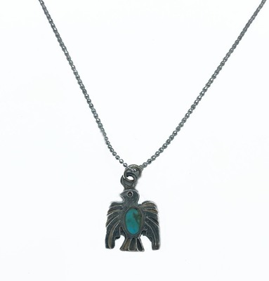  Title: Delicate Thunderbird Necklace , Size: 8 1/2 x 1/2 inches , Medium: Sterling Silver