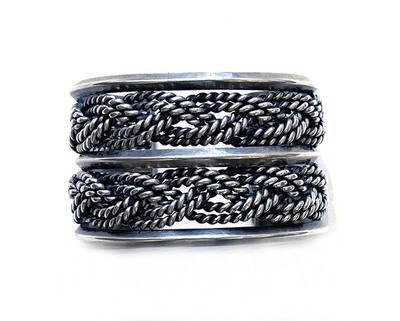  Title: Bracelet: Two Row Braided Sterling Silver , Size: 6 x 1 1/2 inches , Medium: Sterling Silver