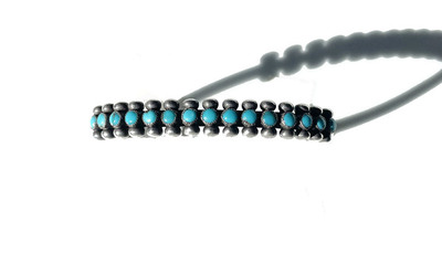  Title: Bracelet: Zuni Snake Eye Turquoise Stackable , Medium: Sterling Silver