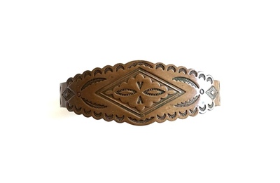 Old Pawn Jewelry - * 50% OFF * Fred Harvey Stamped Copper Bracelet - Copper