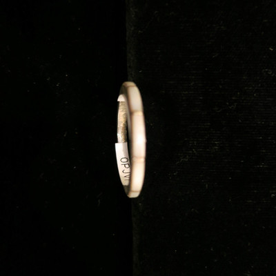  Title: * 50% OFF * Ring: White Stone Inlay , Size: 8 3/4 , Medium: Sterling Silver , Edition: Vintage