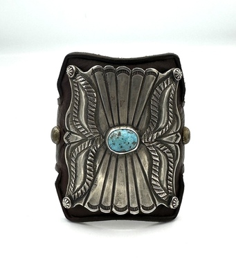 Old Pawn Jewelry - *10% OFF OPPORTUNITY* Large Silver and Turquoise Ketoh