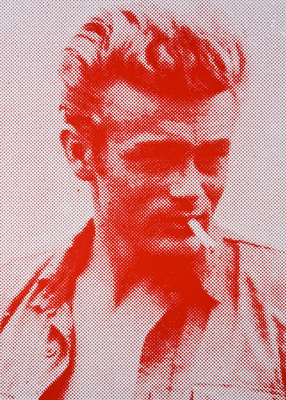  Title: James Dean (Red and White) , Size: 44 1/2 x 35 inches , Medium: Screen Print on Paper , Signed: Signed , Edition: 34/50