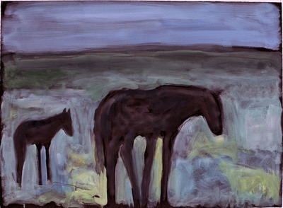  Title: Lexington Horses Dr. #10 , Size: 20 x 30 inches , Medium: Oil, Encaustic, Graphite on Paper , Signed: Signed