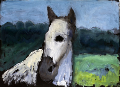  Title: Lexington Horses Dr. #9 , Size: 22 x 30 inches , Medium: Oil, Graphite on Paper , Signed: Signed