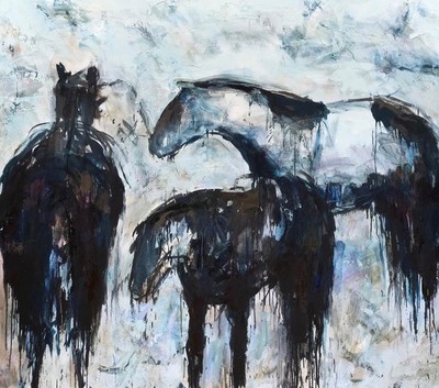  Title: Aspen Horses #2 , Size: 66 x 72 inches , Medium: Oil, encaustic on canvas , Signed: Signed , Edition: Unique Original