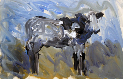  Title: Longhorn Calf Dr. #1 , Size: 15 x 22 inches , Medium: Oil on Paper , Signed: Signed , Edition: Unique Original