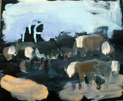  Title: Melstone Herefords Dr. #1 , Size: 8 1/2 x 10 inches , Medium: Oil, Encaustic on Paper , Signed: L/R , Edition: Unique Original