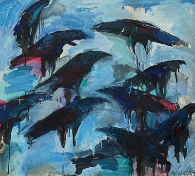 Theodore Waddell - Sandra's Blackbirds #2 - Oil on Canvas - 32 x 36 inches