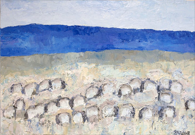 Theodore Waddell - Arco Sheep #5 - Oil on Canvas - 30 x 44 inches