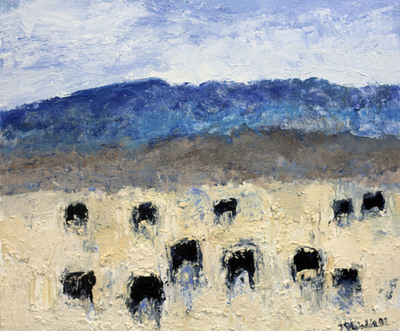 Theodore Waddell -      Flathead Angus #2 - Oil, Encaustic on Canvas - 30 x 36 inches
