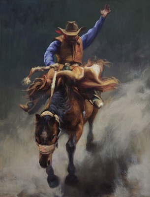  Title: A Rough Ride , Size: 14 x 11 inches , Medium: Oil on Panel , Signed: Signed